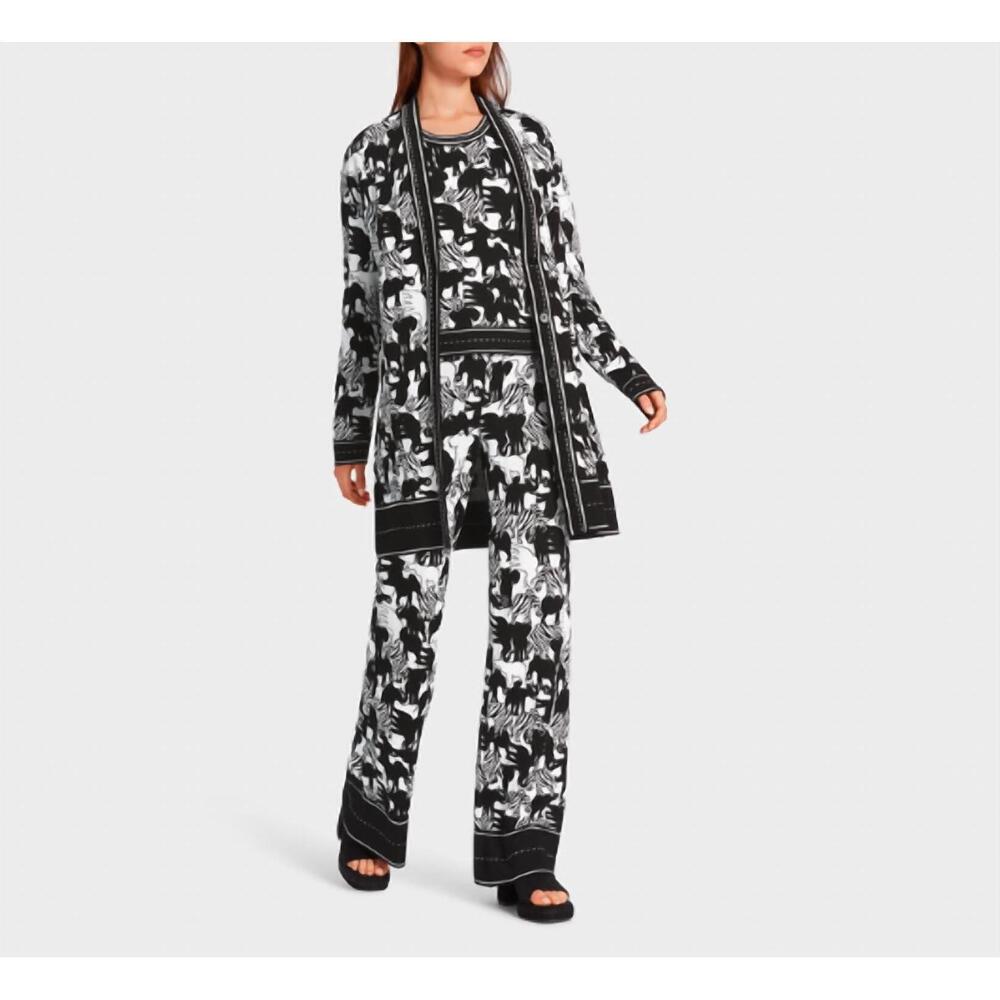 NEW MARC CAIN animal intense cardigan in zebra & elephant